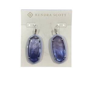 Kendra Scott Silver Elle enamel purple ombré drop earrings NWT $75